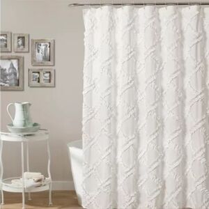 Lush Décor Ruffle Diamond Shower Curtain